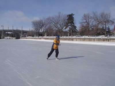 This is Hild skating on the Rideau Canal in Ottawa, Ontario.