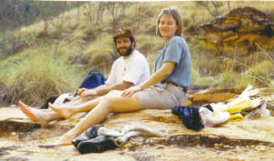 Lunch at Piccaninny Basecamp - Ah, cooling off those hot feet!