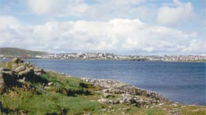 Utsikt over Lerwick fr Sound.